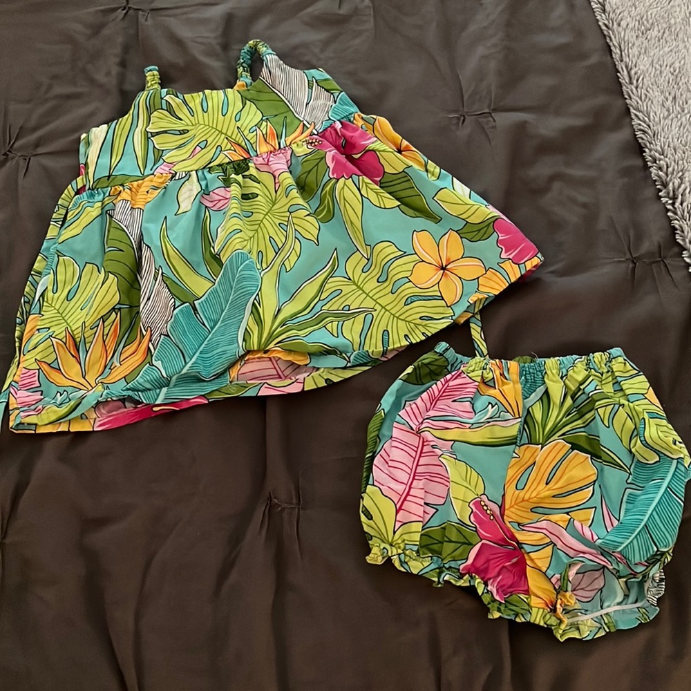 Baby Hawaiian Dress with Bloomers Size 12 Months